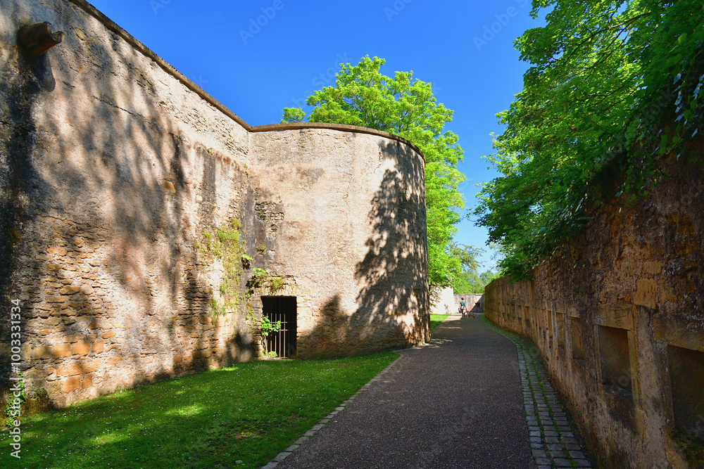 Metz, France. The ramparts of Fort de Bellecroix, the banks of the Moselle and Seille rivers. May 11, 2024. Metz, France. The ramparts of Fort de Bellecroix, the banks of the Moselle and Seille rivers. May 11, 2024.