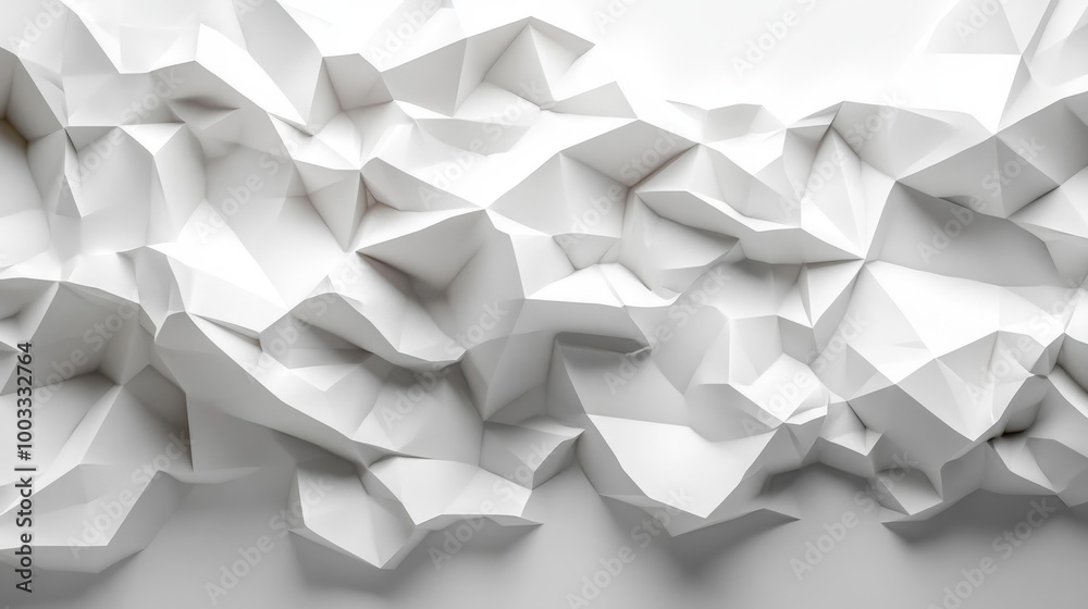 Abstract white geometric background with a 3D design. Abstract white geometric background with a 3D design.