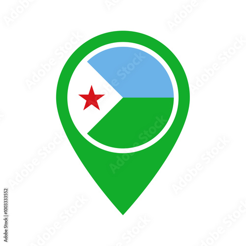 Djibouti flag location icon Free Download Djibouti flag location icon - GFXLoad
