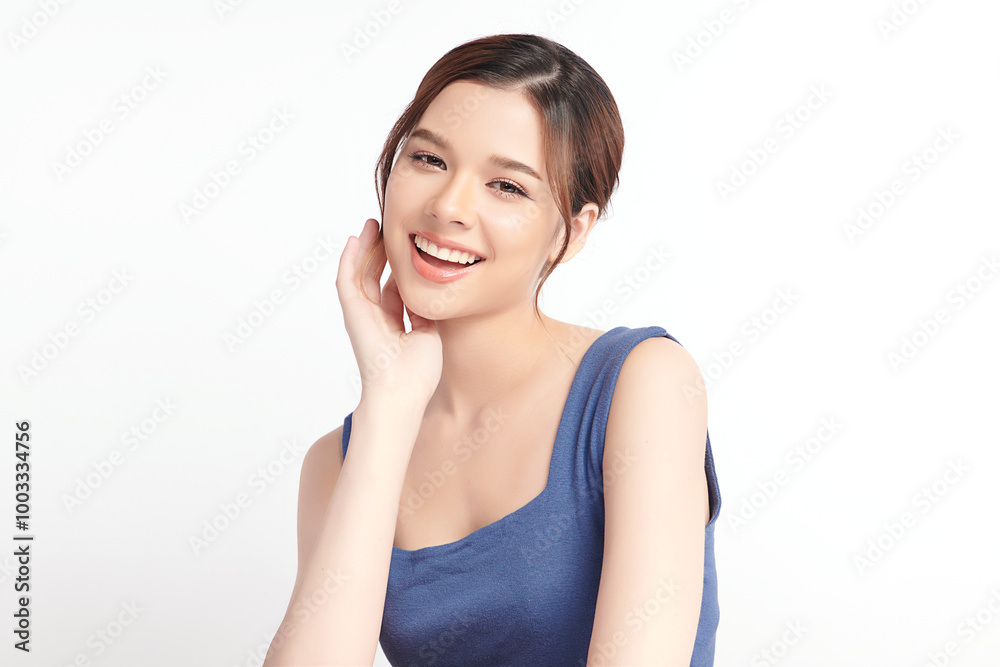 Beautiful young asian woman with clean fresh skin on white background, Face care, Facial treatment, Cosmetology, beauty and spa, Asian women portrait. Beautiful young asian woman with clean fresh skin on white background, Face care, Facial treatment, Cosmetology, beauty and spa, Asian women portrait.
