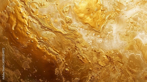 Wallpaper Mural Abstract Golden Swirls with Bubbles Torontodigital.ca