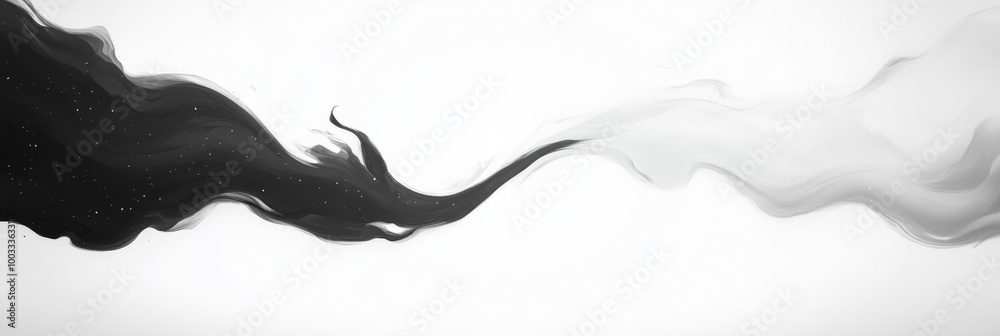 Obraz premium Black and white abstract ink swirl