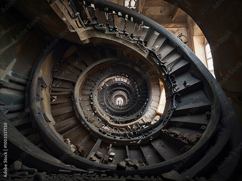 Fototapeta premium spiral staircase in the church