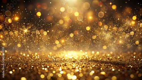 Abstract golden particles background with a glamorous touch, perfect for celebrations, golden, particles, abstract