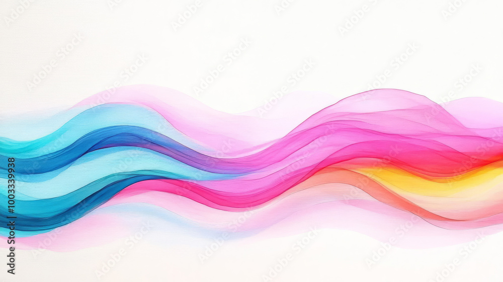 Obraz premium Abstract colorful waves on white background