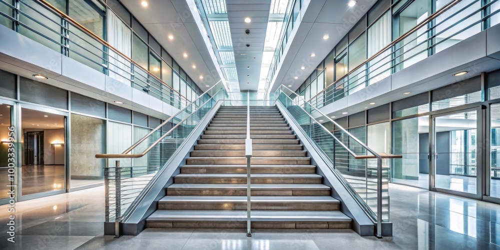 Fototapeta premium Stairs in a modern building corridor , stairs, staircase, interior design, architecture, modern