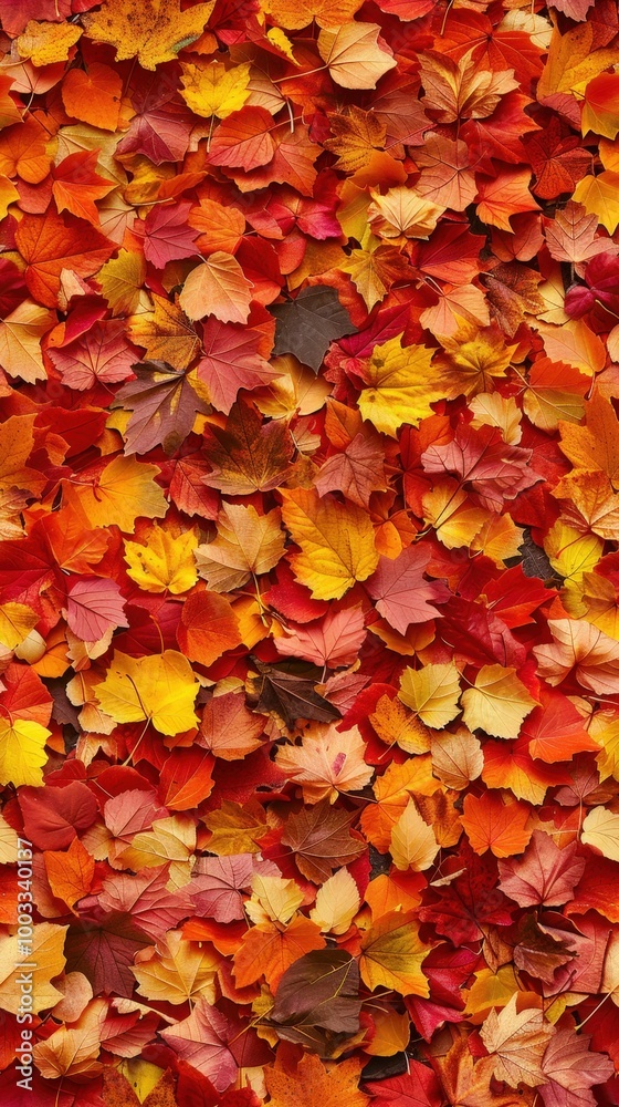 Close-up of a wall covered in tiny autumn leaves, rich fall colors, gentle sunlight, cozy and inviting atmosphere, perfect for seasonal designs. Close-up of a wall covered in tiny autumn leaves, rich fall colors, gentle sunlight, cozy and inviting atmosphere, perfect for seasonal designs.