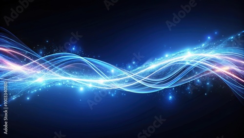 Wave motion with glowing energy trails in a , wave motion, glowing, energy, trails,, abstract, digital, futuristic, dynamic