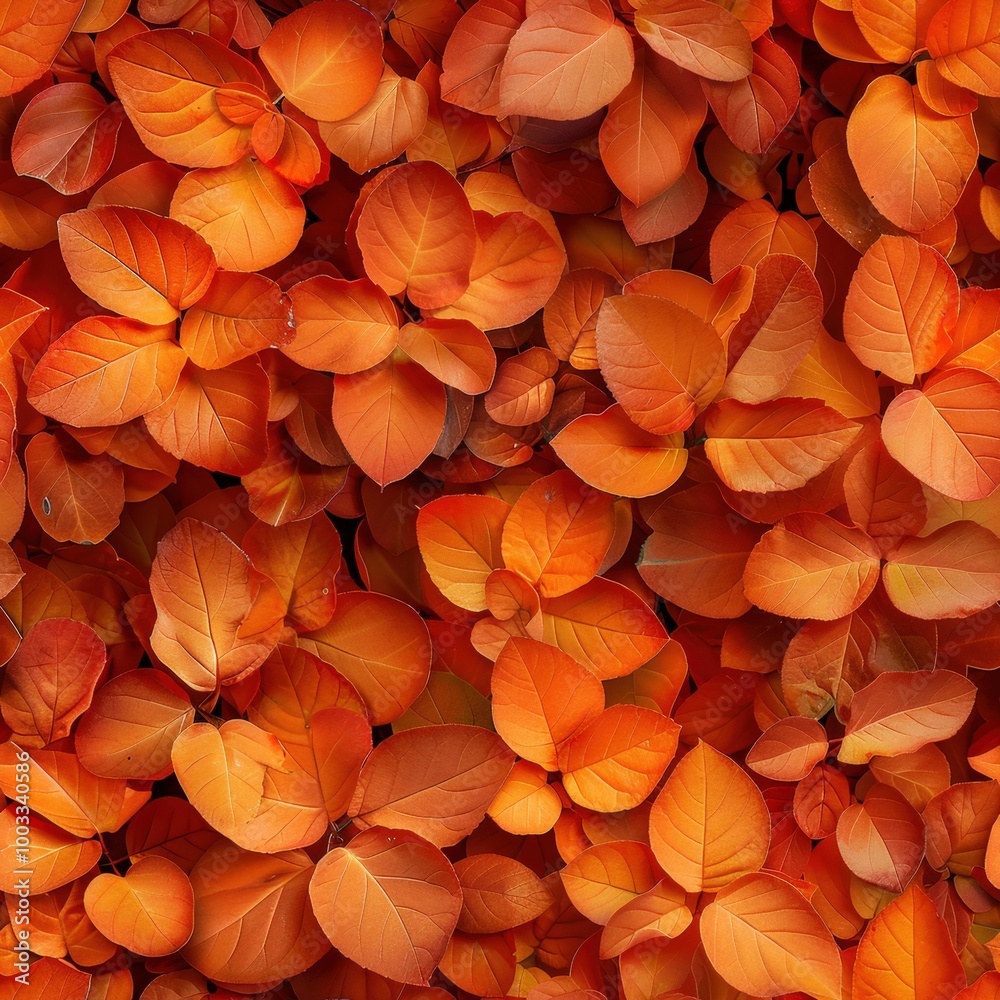 Small leaves forming a dense wall in autumn, warm colors, gentle sunlight, ideal for capturing the essence of the season.