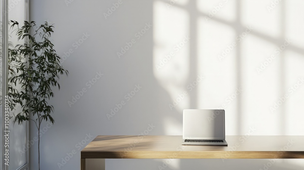Minimalist Workspace with Laptop Minimalist Workspace with Laptop