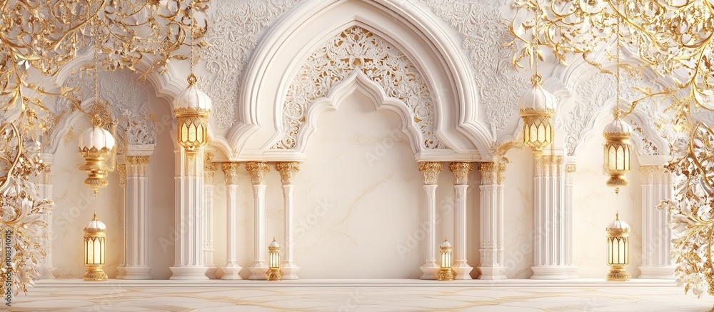 Ornate Golden and White Palace Interior Ornate Golden and White Palace Interior