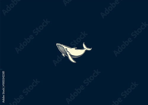 Vector illustration of Whale Logo Design photo