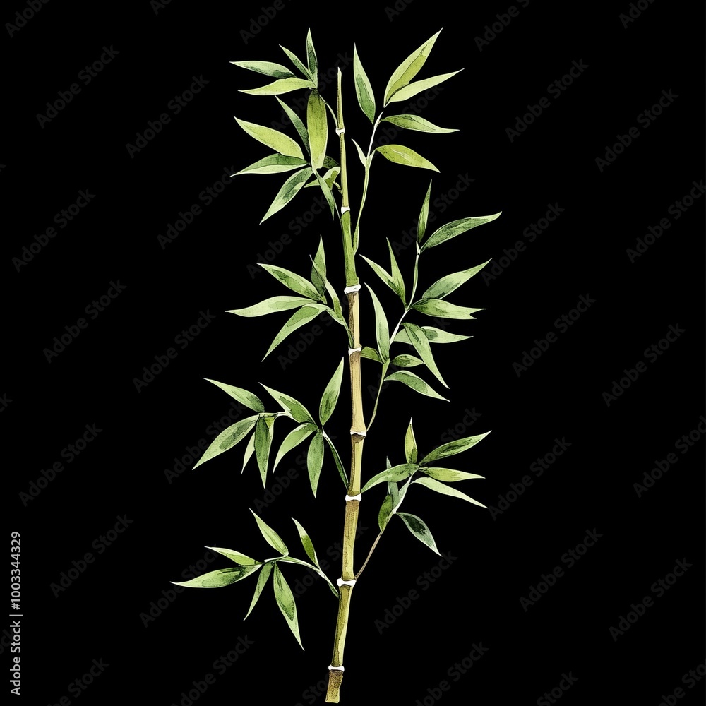 Fototapeta premium Bamboo Stalks Digital Illustration