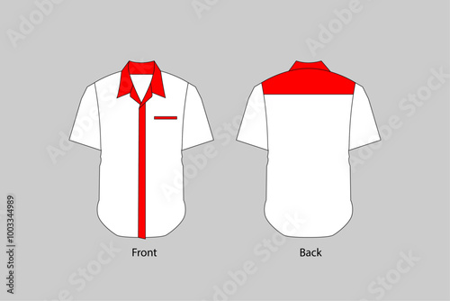 White shirt with red pattern design template photo