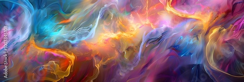 Abstract Digital Art of Swirling Colors and Lines