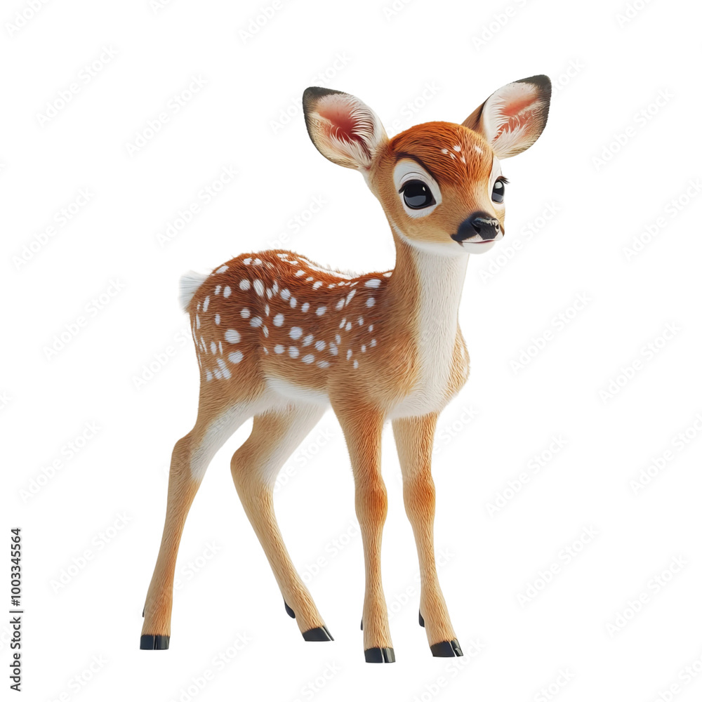 Fototapeta premium Beautiful Bambi standing The background