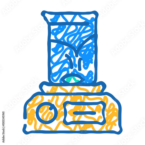 magnetic stirrer doodle icon sketch vector. magnetic stirrer sign. isolated symbol illustration