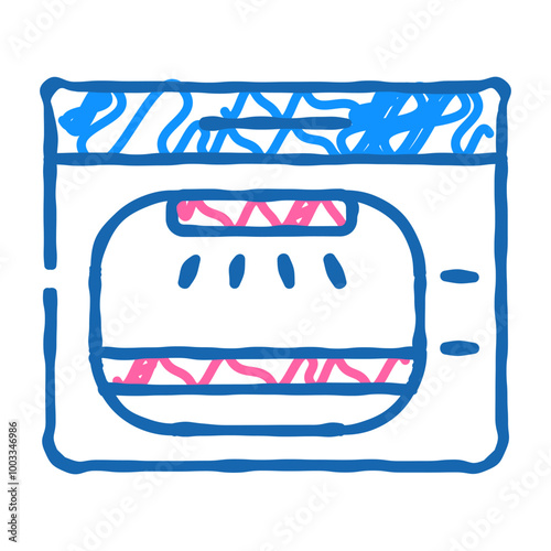 autoclave laboratory electronic equipment doodle icon sketch vector. autoclave laboratory electronic equipment sign. isolated symbol illustration