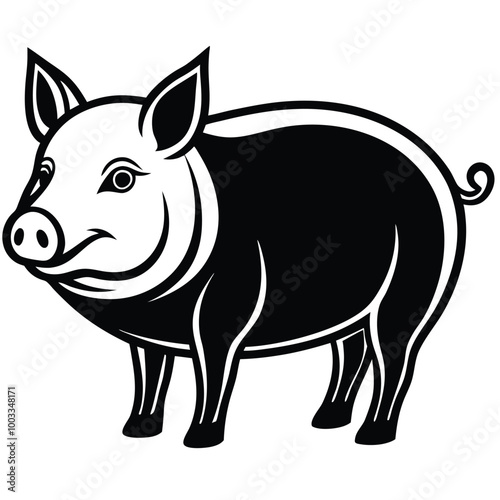 miniature-pig vector logo design template