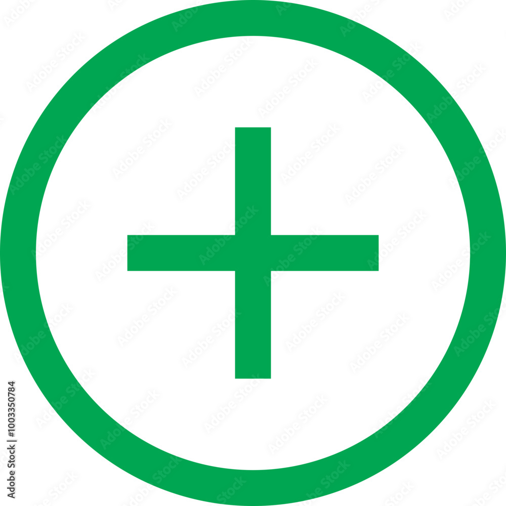 Obraz premium Green Circle Plus Icon 