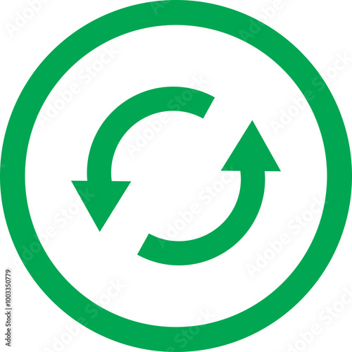 Free Download Green Circle Refresh Icon: A circular green icon with a refresh symbol, symbolizing renewal, restart, and progress. Perfect for website design, mobile app development, and user interface elements. - GFXLoad