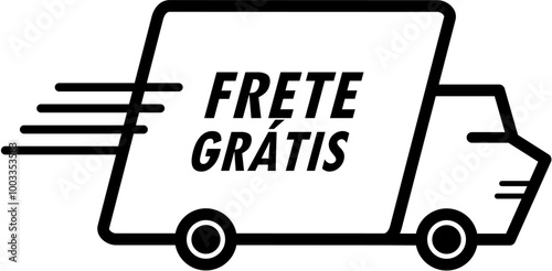 Ícone de envio imediato, caminhão rápido, entrega rápida FRETE GRÁTIS Immediate shipping icon, fast truck, fast delivery free shipping