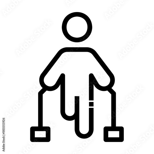 amputee Line Icon