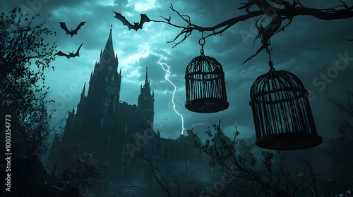 spooky halloween scene