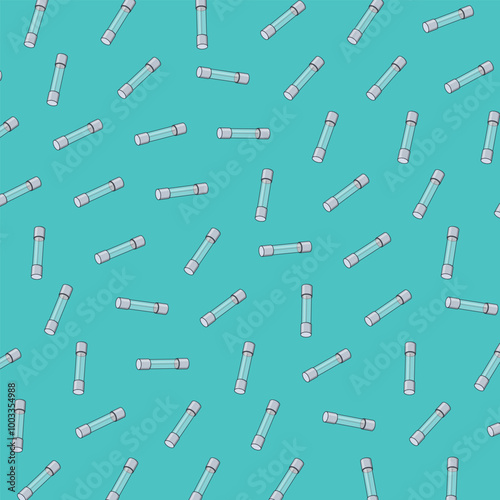 A Cartoon Vector Pattern Illustration of a D – Type Cartridge Fuse Signifying electronics components Object Icon Concept