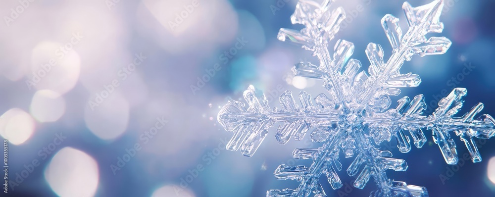 A close-up of a delicate snowflake shining against a soft, blurred background, capturing winter's beauty and uniqueness. A close-up of a delicate snowflake shining against a soft, blurred background, capturing winter's beauty and uniqueness.