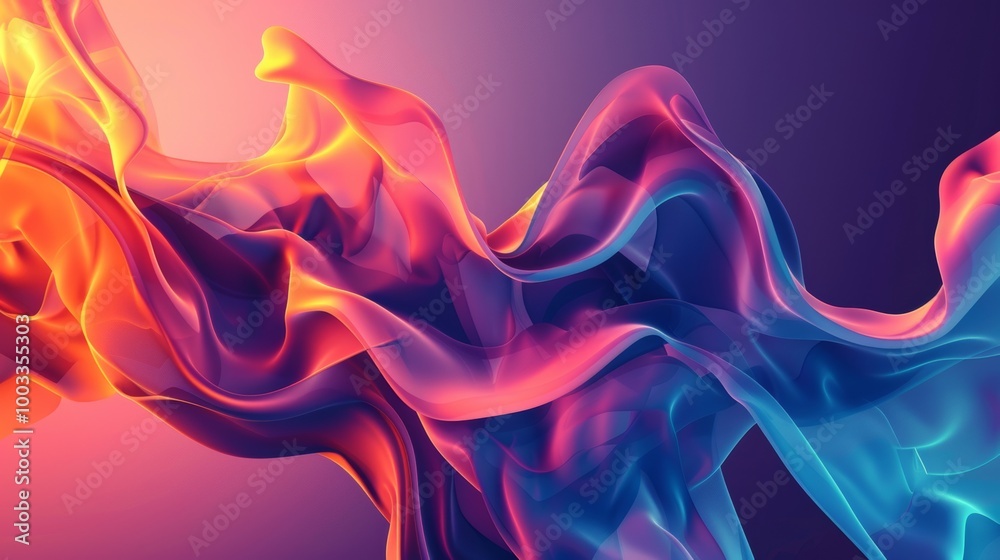 Obraz premium Mesmerizing Abstract Fluid Motion With Vibrant Color Gradients and Swirling Patterns