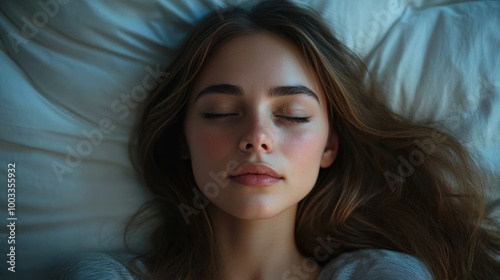 Woman Sleeping Peacefully in Bed