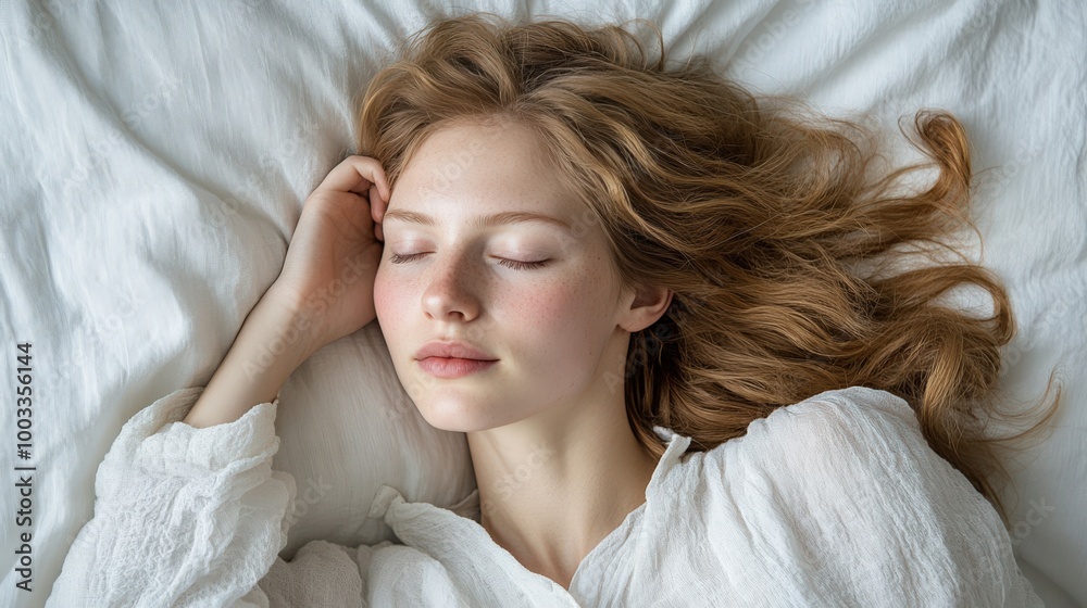 Young Woman in a Serene Sleep Young Woman in a Serene Sleep
