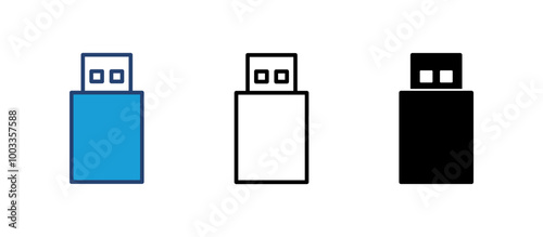 Usb icon vector. Flash disk icon vector