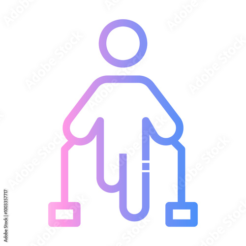 amputee Line Gradient Icon
