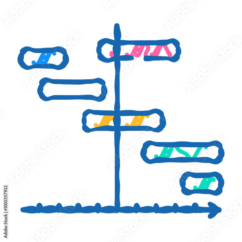 separation of tasks doodle icon sketch vector. separation of tasks sign. isolated symbol illustration