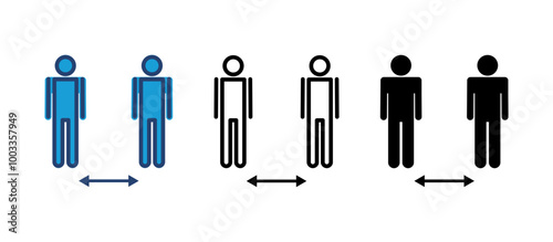 Social distance icon vector. social distancing icon. self quarantine sign