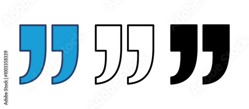 Quote icon vector. Quotation mark symbol.