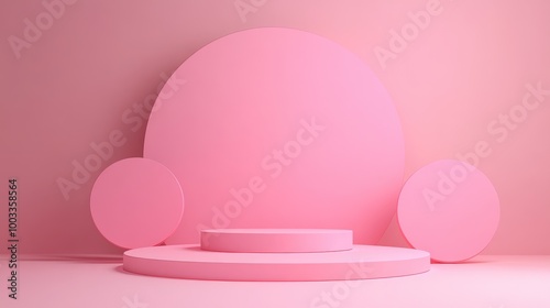 Minimalist Pink Circular Platform Display