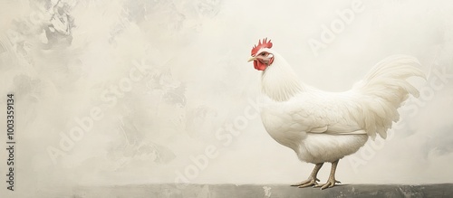 Wallpaper Mural White Rooster on a Cloudy Day Torontodigital.ca