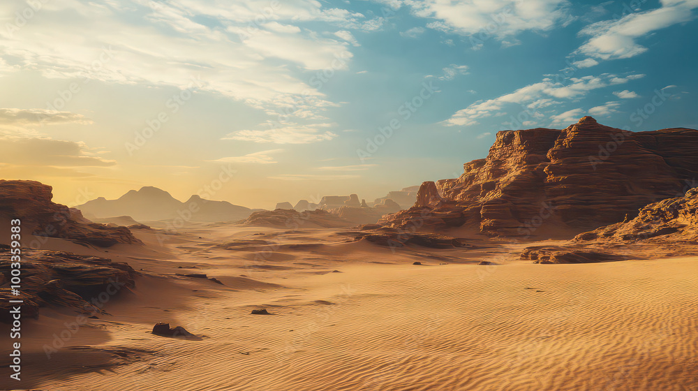 Naklejka premium sunset in the desert