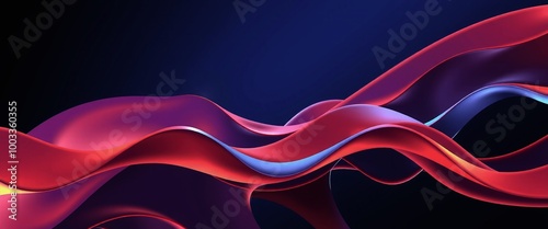 Elegant Flowing Red and Blue Ribbons in Dynamic 3D Motion