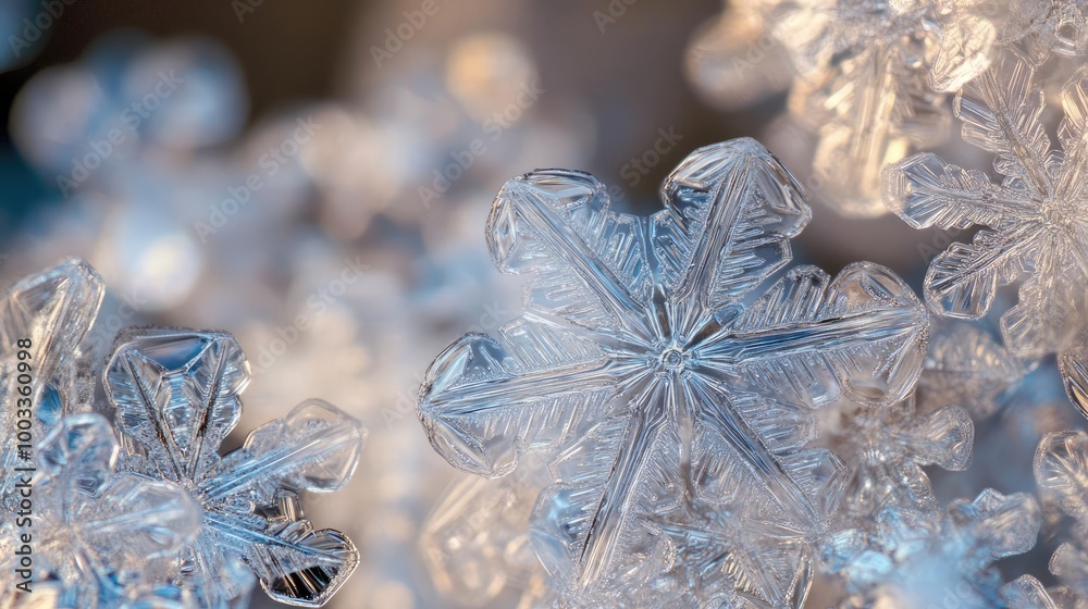 Detailed close-up of a snowflake showcasing intricate crystalline patterns and textures in glistening icy tones. Detailed close-up of a snowflake showcasing intricate crystalline patterns and textures in glistening icy tones.