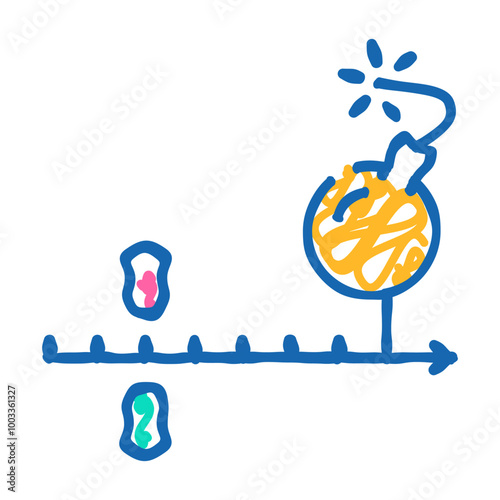 deadline project doodle icon sketch vector. deadline project sign. isolated symbol illustration