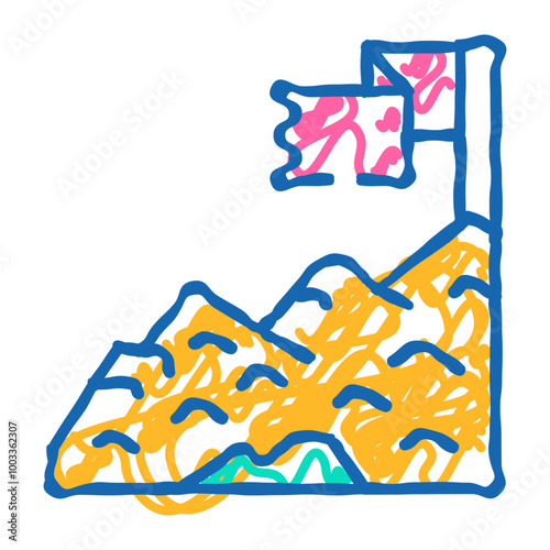 target business task doodle icon sketch vector. target business task sign. isolated symbol illustration