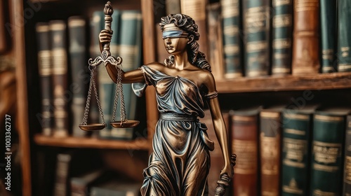 Lady Justice Statue with Scales of Justice