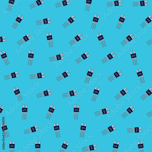 A Cartoon Vector Pattern Illustration of a voltage regulator Signifying electronics components Object Icon Concept