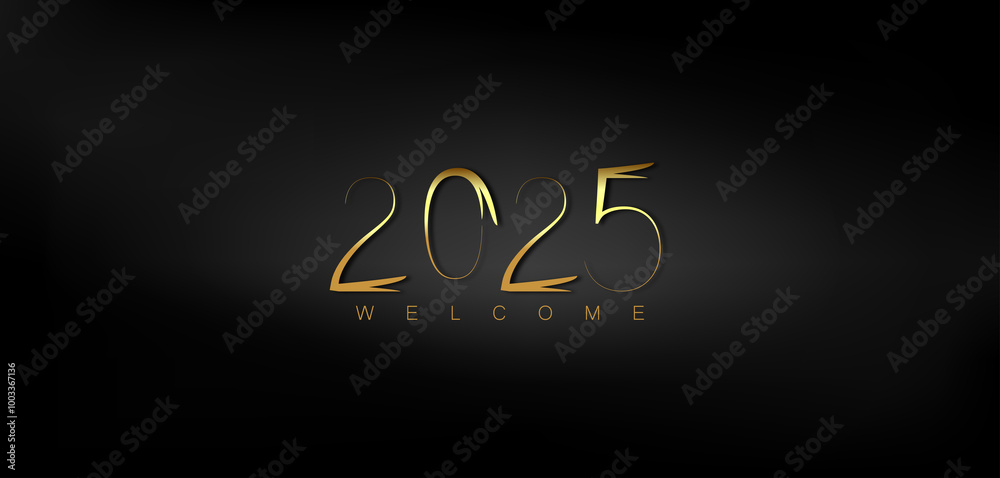 Happy New Year 2025 in shimmering gold on a deep black background conveying a sense of joy and new beginnings Happy New Year 2025 in shimmering gold on a deep black background conveying a sense of joy and new beginnings