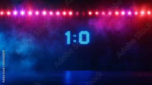 Digital Scoreboard Displaying Game Scores in Colors