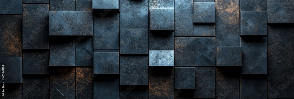 Abstract dark blue and brown textured background with a geometric pattern. Abstract dark blue and brown textured background with a geometric pattern.